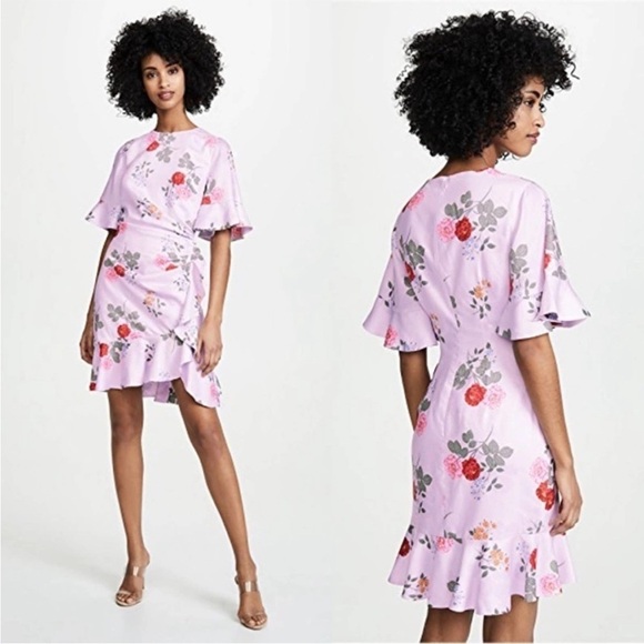 Keepsake The Label Pretty One Floral Ruffle Mini Dress in Lilac Floral - Picture 7 of 7